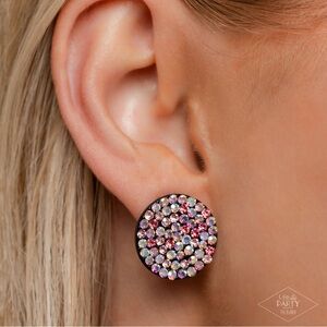 Paparazzi Pink and Silver Sparkling Earrings